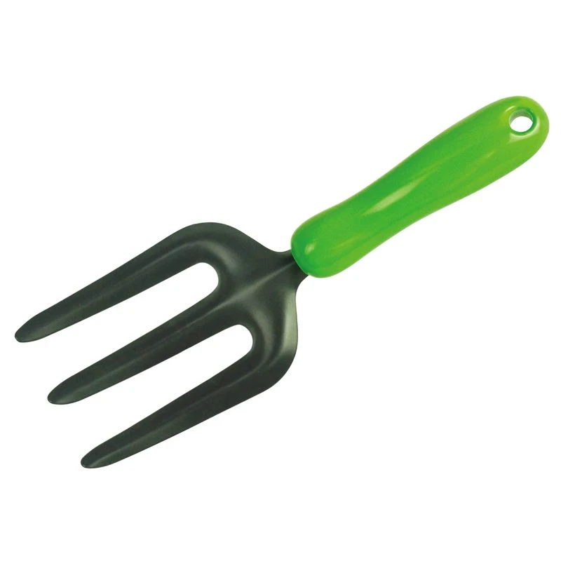 25cm tenedor de mano para jardín, mango de plástico